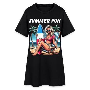 Été Plage Haute Couture - Robe T-shirt Femme - noir - Devant