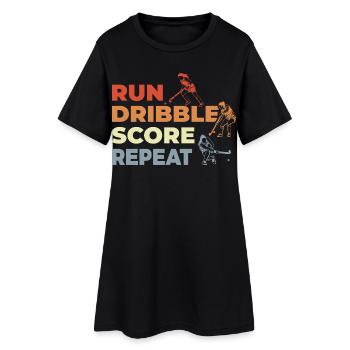 Laufen Dribbeln Punkten Wiederholen - Frauen T-Shirt-Kleid - Schwarz - Vorne