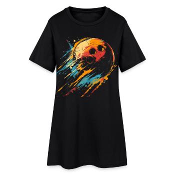 Boule de bowling des années 90 - Robe T-shirt Femme - noir - Devant