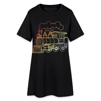 Locomotive à vapeur look vintage - Robe T-shirt Femme - noir - Devant