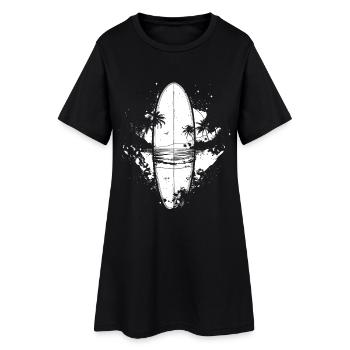 Croquis de planche de surf - Robe T-shirt Femme - noir - Devant