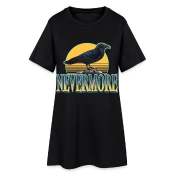 Nevermore – Raben & Gothic Ästhetik - Frauen T-Shirt-Kleid - Schwarz - Vorne