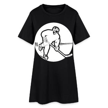 Hockey Player Drawing - Women’s T-Shirt Dress - black - Front