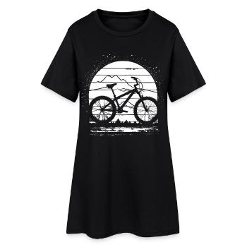 Dessin VTT - Robe T-shirt Femme - noir - Devant