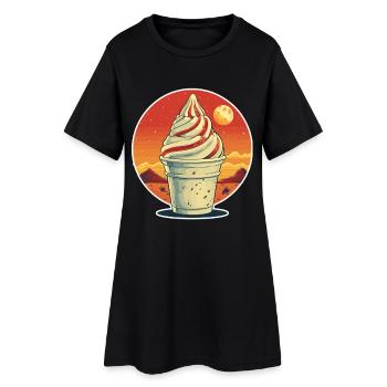 Portrait de coupe glacée - Robe T-shirt Femme - noir - Devant