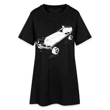 Skateboard Skizze - Frauen T-Shirt-Kleid - Schwarz - Vorne