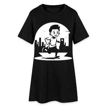 Garçon marathonien - Robe T-shirt Femme - noir - Devant