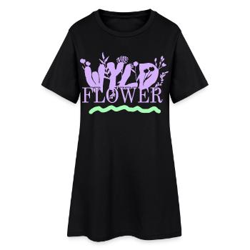 Wyld Flower – Boho Vibes - Robe T-shirt Femme - noir - Devant