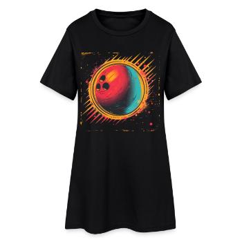 Bowling Vaporwave - Robe T-shirt Femme - noir - Devant
