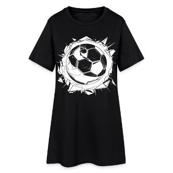 Dessin de football - Robe T-shirt Femme - noir - Devant