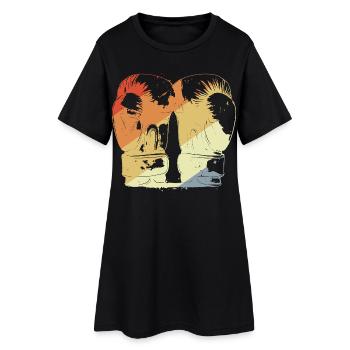 Gants de boxe Retro - Robe T-shirt Femme - noir - Devant