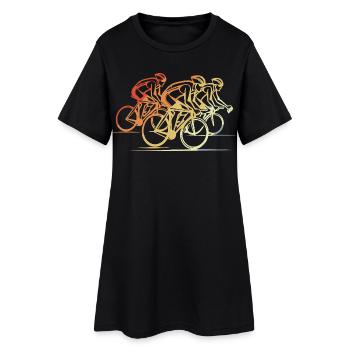 Vintage Rennradfahrer - Frauen T-Shirt-Kleid - Schwarz - Vorne