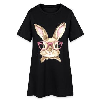Lapin Lapin Lunettes Oreilles de Lapin Cadeau Lapin - Robe T-shirt Femme - noir - Devant