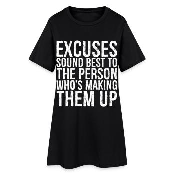 Les excuses sonnent mieux à la personne qui les fait - Robe T-shirt Femme - noir - Devant