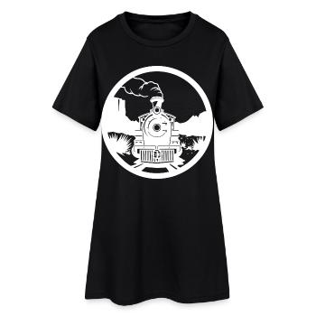 Dessin ferroviaire - Robe T-shirt Femme - noir - Devant