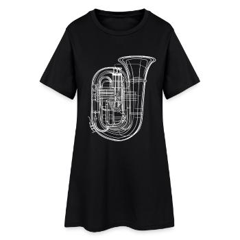 Croquis de tuba - Robe T-shirt Femme - noir - Devant