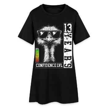 Autruche oiseau lunettes de soleil 13 ans anniversaire - Robe T-shirt Femme - noir - Devant