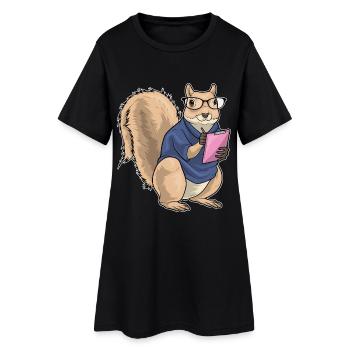 Bureau du Secrétaire Écureuil à Clipboard - Robe T-shirt Femme - noir - Devant