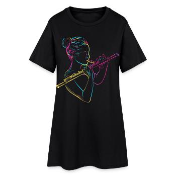 Flûte Fille Années 80 - Robe T-shirt Femme - noir - Devant