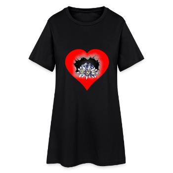 Cœur Alpinisme Autriche Tyrol Montagne - Robe T-shirt Femme - noir - Devant