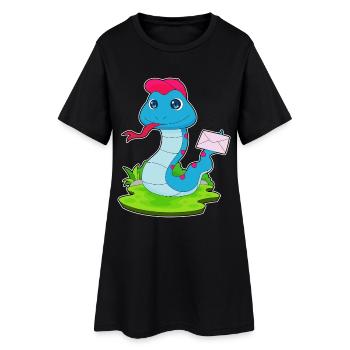 Lettre de serpent - Robe T-shirt Femme - noir - Devant