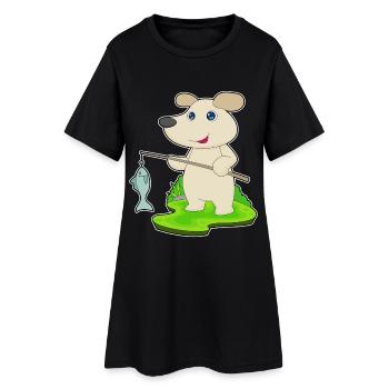 Pêche au poisson Dog Angler - Robe T-shirt Femme - noir - Devant