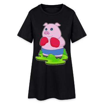 Pig Boxer Gants de boxe Boxe - Robe T-shirt Femme - noir - Devant