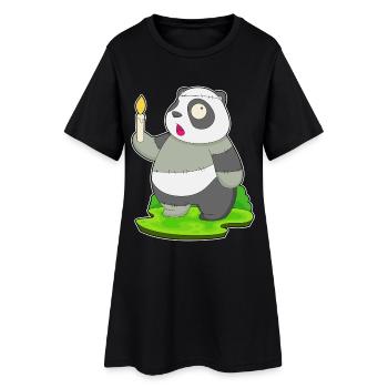 Panda Halloween Zombie - Robe T-shirt Femme - noir - Devant
