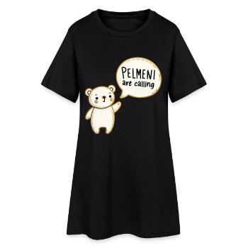Pelmeni Call Sweet Bear Gold Gift - Women’s T-Shirt Dress - black - Front