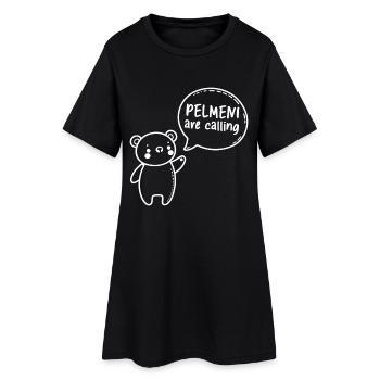 Pelmeni Call Bear Cute Cute Gift - Women’s T-Shirt Dress - black - Front