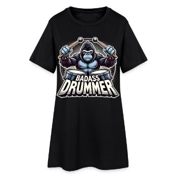 Badass Drummer Gorilla Cool Gift - Robe T-shirt Femme - noir - Devant