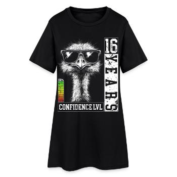 Autruche oiseau lunettes de soleil 16 ans anniversaire - Robe T-shirt Femme - noir - Devant