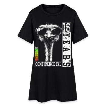 Oiseau Autruche Lunettes de Soleil 16 Ans Anniversaire - Robe T-shirt Femme - noir - Devant