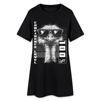 Confident Ostrich Bird Sunglasses Gift - Women’s T-Shirt Dress - black - Front