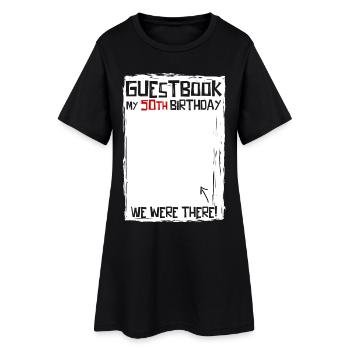50 Jahre | 50. Geburtstag | Lustiges Gästebuch - Frauen T-Shirt-Kleid - Schwarz - Vorne