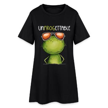 Grenouille cool avec des lunettes et un jeu de mots - Robe T-shirt Femme - noir - Devant