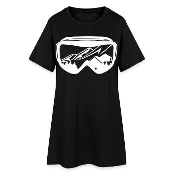 Snowboarding Brille - Frauen T-Shirt-Kleid - Schwarz - Vorne