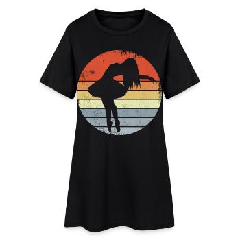 Dessin de Ballet Vintage - Robe T-shirt Femme - noir - Devant