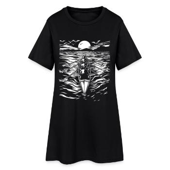 Rowing Sketch - Women’s T-Shirt Dress - black - Front