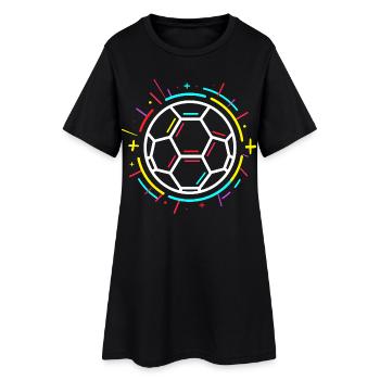 Dessin de ballon de football - Robe T-shirt Femme - noir - Devant