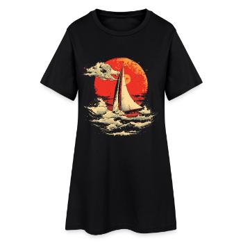 Voile Look des années 90 - Robe T-shirt Femme - noir - Devant