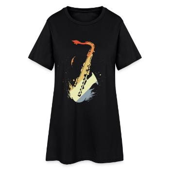 Saxophone Vintage Look - Robe T-shirt Femme - noir - Devant