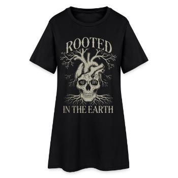 Enraciné dans la terre - Crâne et cœur Art gothique - Robe T-shirt Femme - noir - Devant