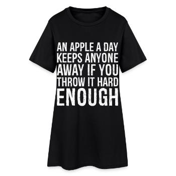 une pomme par jour éloigne tout le monde si vous jetez je - Robe T-shirt Femme - noir - Devant