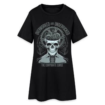 Surmené et épuisé - Art du crâne de malédiction d’entreprise - Robe T-shirt Femme - noir - Devant