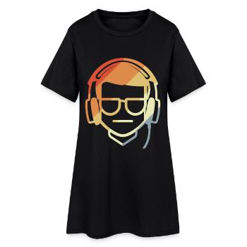 Gamer Dessin Rétro - Robe T-shirt Femme - noir - Devant
