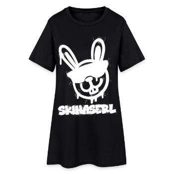 Après Ski Haserl - Skifahrerin Apres Ski Party - Frauen T-Shirt-Kleid - Schwarz - Vorne