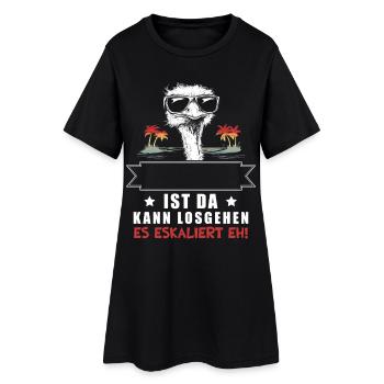 It's escalating anyway! Name Customizable Bouquet - Women’s T-Shirt Dress - black - Front