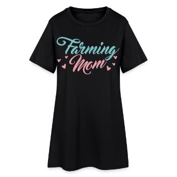 Bäuerin Mama - Frauen T-Shirt-Kleid - Schwarz - Vorne