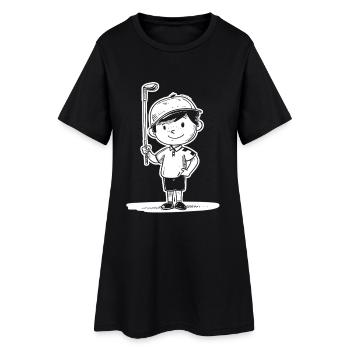 Croquis du petit golfeur - Robe T-shirt Femme - noir - Devant